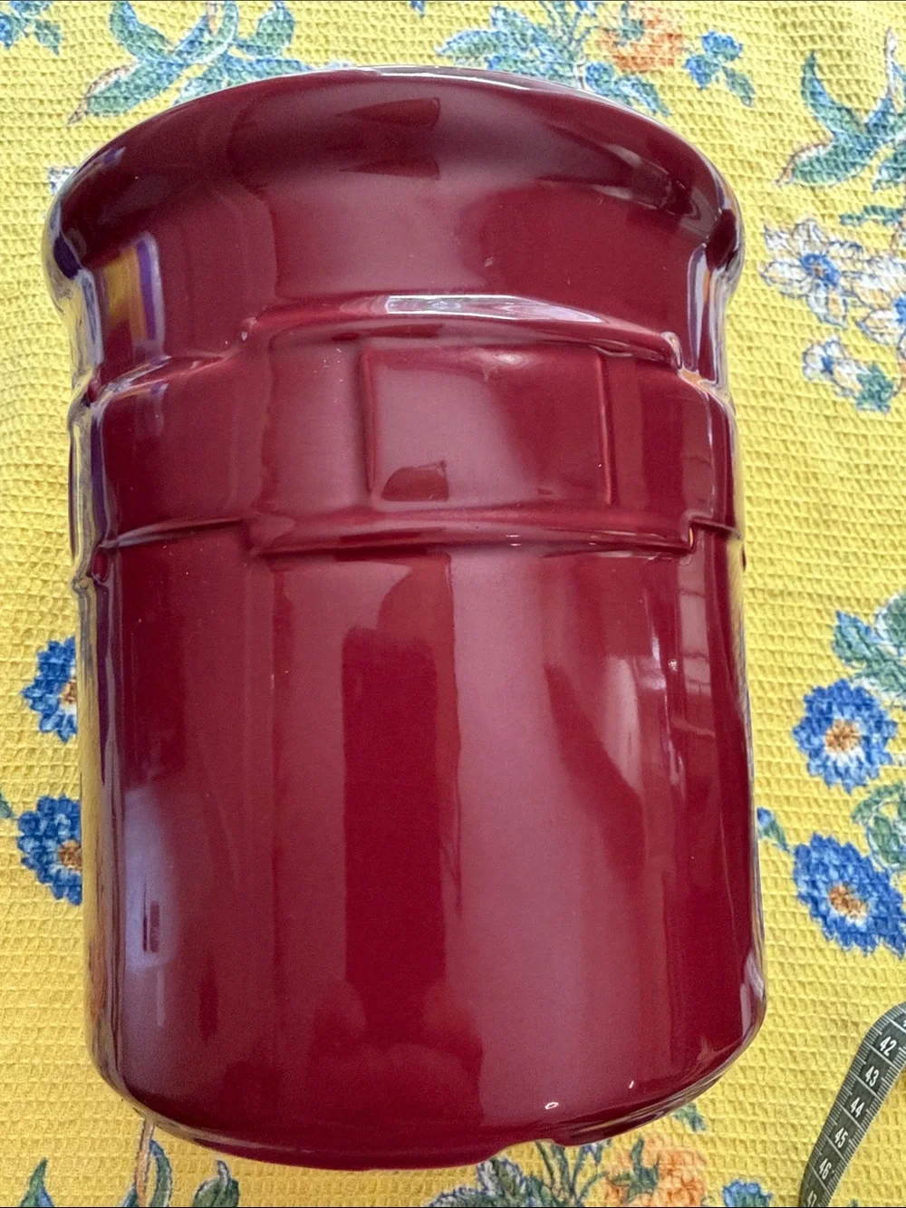 Longaberger Crock - 2Qt paprika Utensil Crock with Stoneware Base